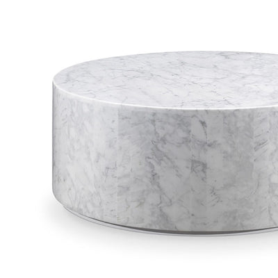 Carrara Marble Drum Coffee Table-France & Son-FVT041WHT-Coffee Tables-2-France and Son