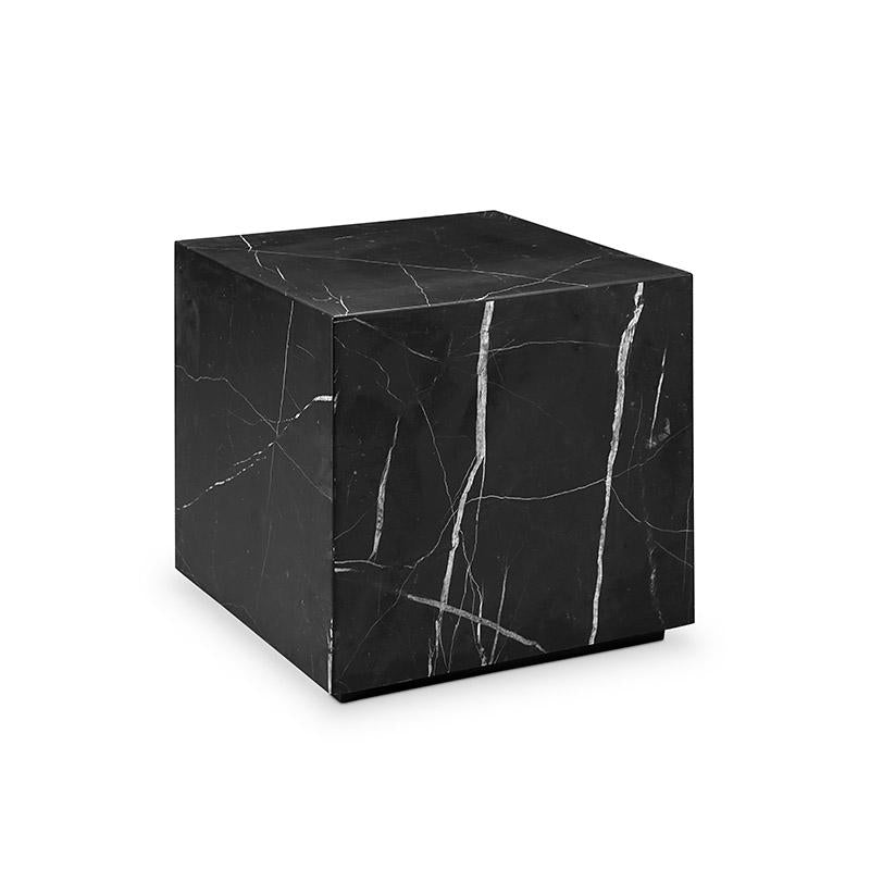 Nero Marquina Black Marble Block Table - Square-France & Son-FVT052MBLK-Side Tables-1-France and Son