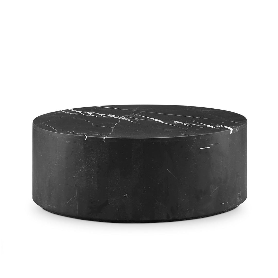 Black Marble Drum Coffee Table - Oval-France & Son-FVT061MBLK-Coffee Tables-1-France and Son