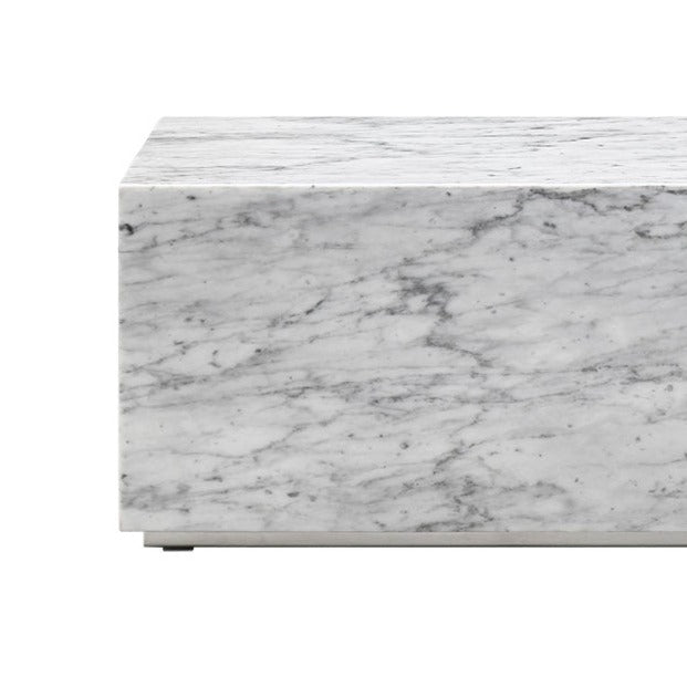 Marble Monolith Rectangle Coffee Table-France & Son-FVT150WHT-Coffee Tables-3-France and Son