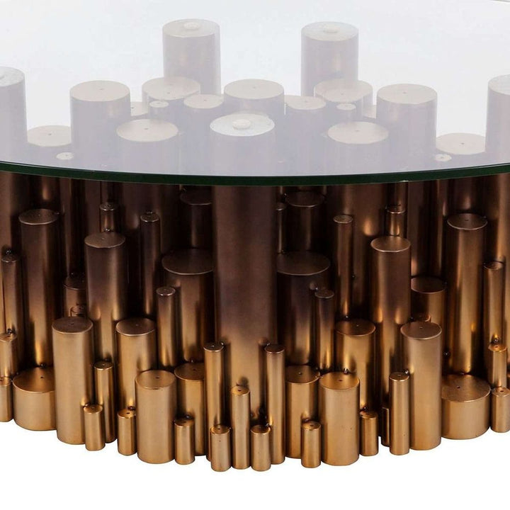 Oval Piston Coffee Table - Golden Ombre