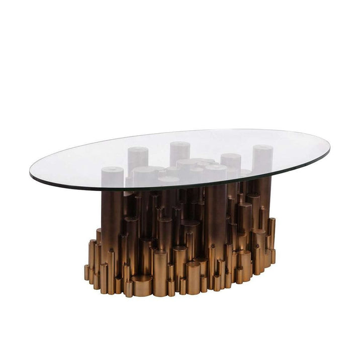 Oval Piston Coffee Table - Golden Ombre