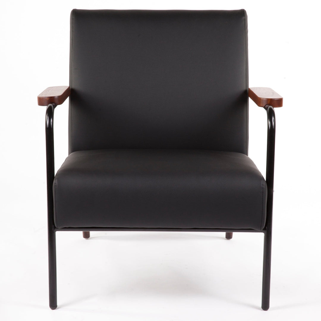 Prouve Salon Lounge Chair - Black-France & Son-FX88601BLK-Lounge ChairsSingle-4-France and Son