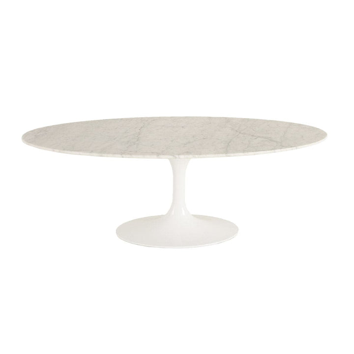 Carrara Marble Pedestal Coffee Table - 47" Oval