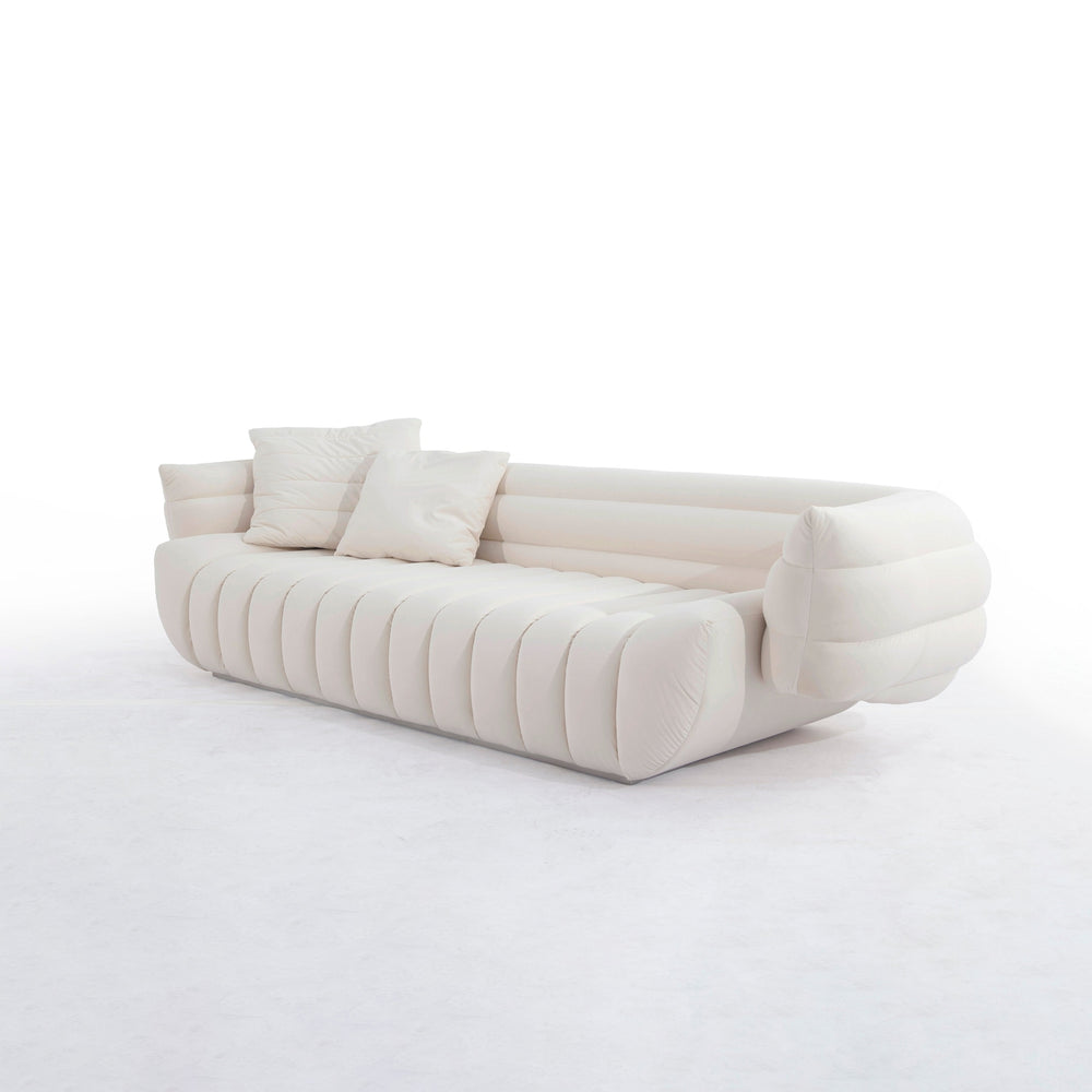 Claudette Channeled Sofa-France & Son-FYS0043IVORY-Sofas-2-France and Son