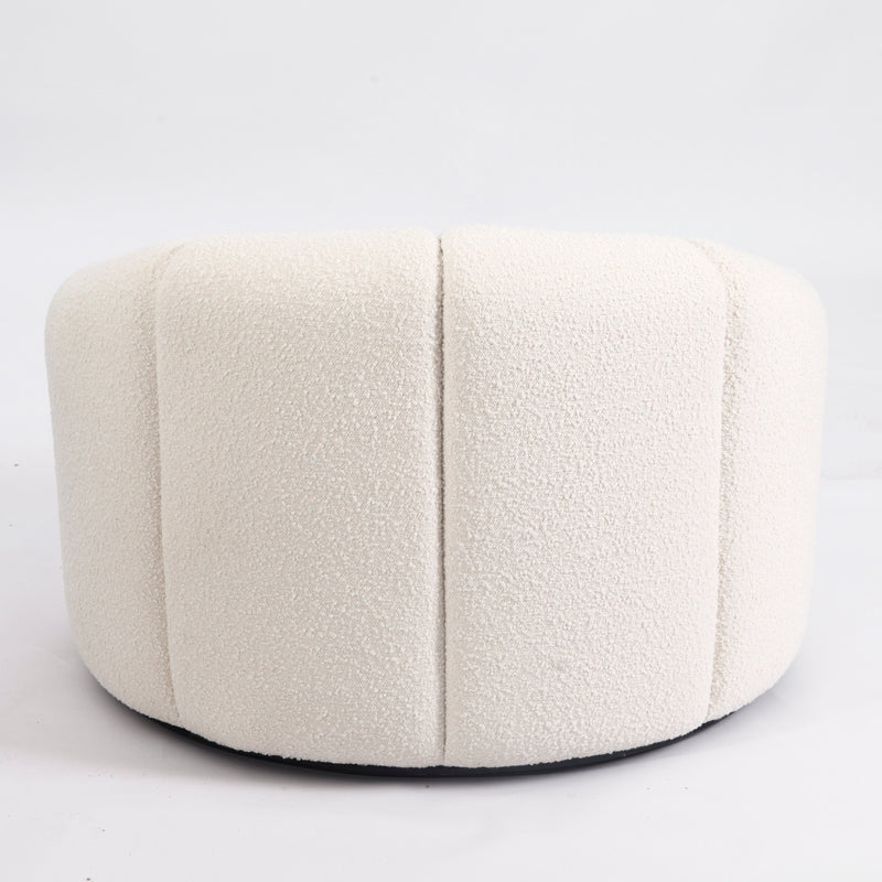 Elysee Swivel Lounge Chair - Boucle-France & Son-FYS0111OWHT-Lounge Chairs-5-France and Son