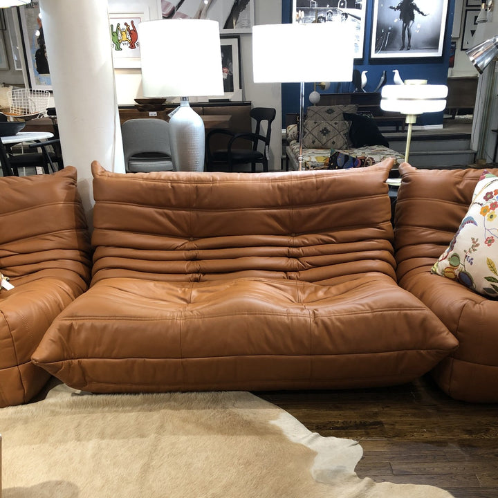 Lazy Lounger Sectional - Leather-FAS REPRO-FYS0532BRN-Loveseat-4-France and Son