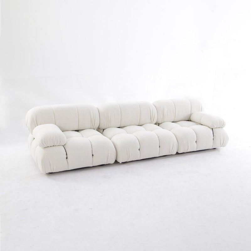 Bellini Sectional Sofa Set-France & Son-FYS076OWHT-ARM-ARM-MID-Sectionals3pc-Off White Boucle-3-France and Son