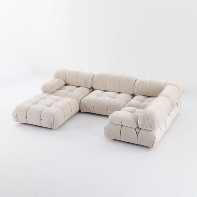 Bellini Sectional Sofa Set-France & Son-FYS076OWHT-ARM-ARM-MID-CNR-OTT-Sectionals5pc-Off White Boucle-2-France and Son
