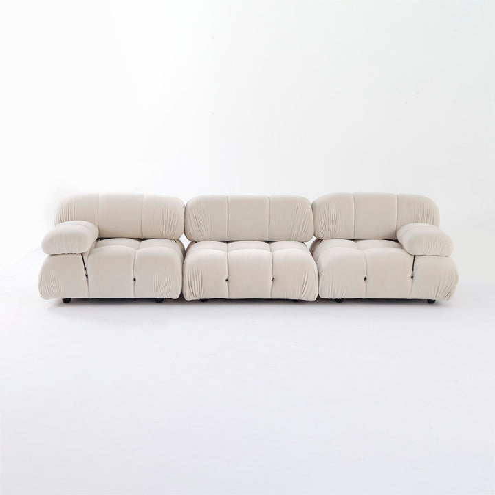 Bellini Sectional Sofa Set-France & Son-FYS076IVORY-ARM-ARM-MID-Sectionals3pc-Ivory Velvet-1-France and Son