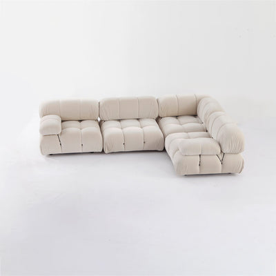 Bellini Sectional Sofa Set-France & Son-FYS076OWHT-ARM-ARM-MID-CNR-Sectionals4pc-Off White Boucle-6-France and Son