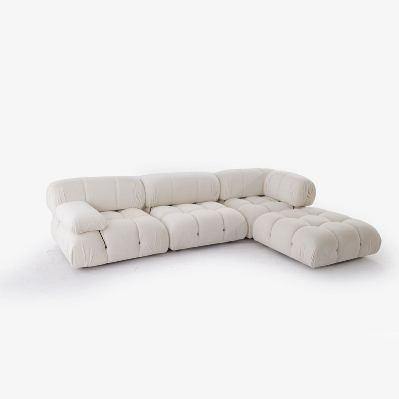 Bellini Sectional Sofa Set-France & Son-FYS076OWHT-ARM-ARM-MID-OTT-Sectionals3pc + Ottoman-Off White Boucle-7-France and Son