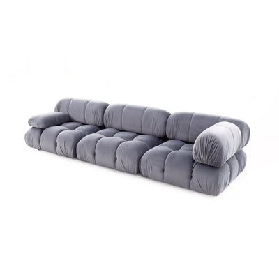 Bellini Sectional Sofa Set - Carbon Grey Velvet-France & Son-FYS0761LDGREY-FYS0761RDGREY-FYS762DGREY-Sectionals3 Piece Set-3-France and Son