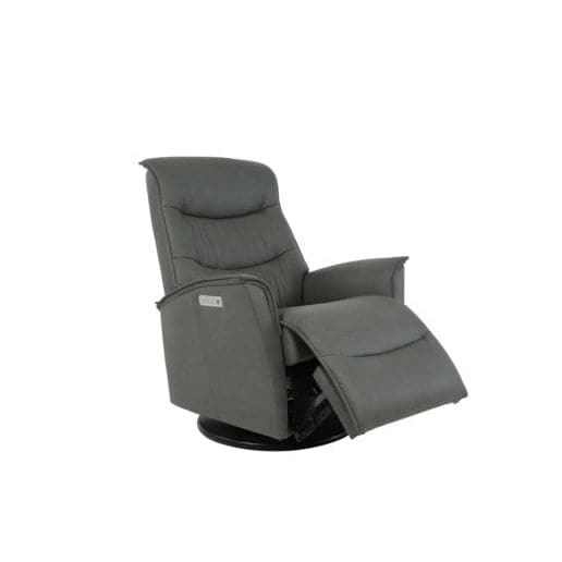 Dallas Small Power (3 Motor) Swing Relaxer-Fjords-FJORDS-574116P-201-Lounge ChairsSoft Line Leather 201 Black-1-France and Son