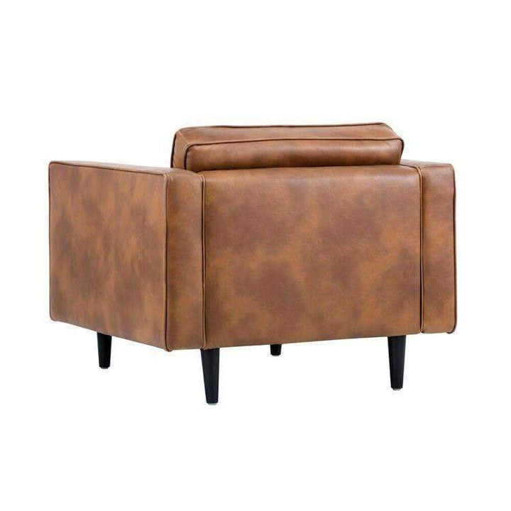 Donnie Armchair-Sunpan-SUNPAN-102508-Lounge ChairsHavana Dark Brown-Faux Leather-11-France and Son
