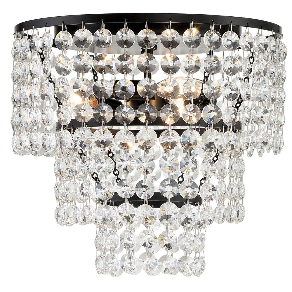 Gabrielle 3 Light Ceiling Mount-Crystorama Lighting Company-CRYSTO-GAB-B7303-MK-Flush MountsMatte Black-2-France and Son