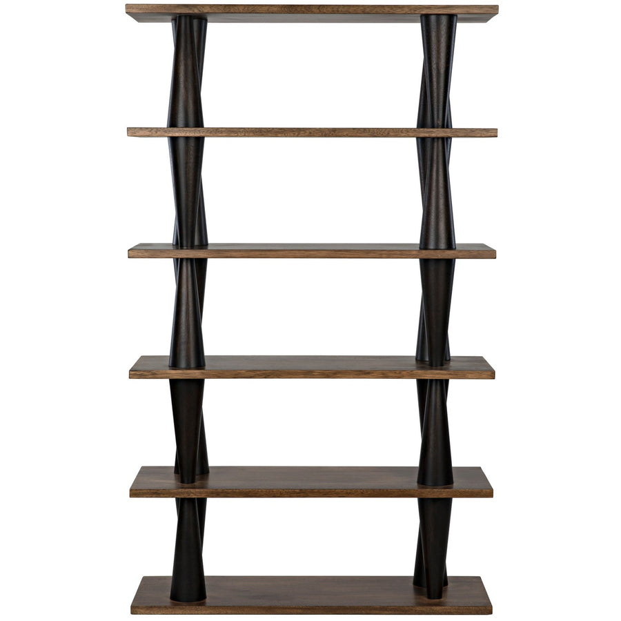 Mood Bookcase - Ebony and Dark Walnut-Noir-NOIR-GBCS217DW-Bookcases & Cabinets-1-France and Son