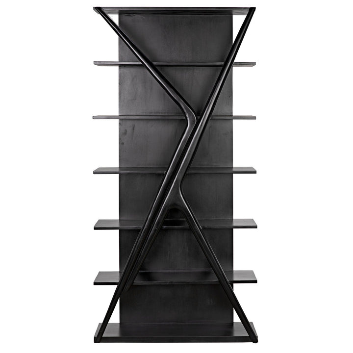 Vetra Bookcase - Hand Rubbed Black-Noir-NOIR-GBCS228HB-Bookcases & Cabinets-1-France and Son