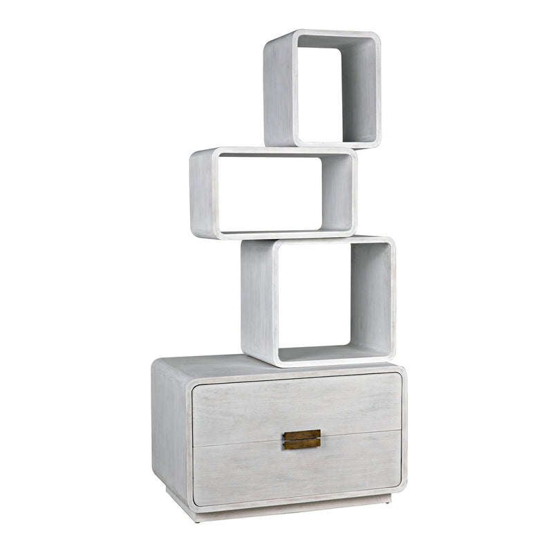 Belini Bookcase - White Wash-Noir-NOIR-GBCS239WH-Bookcases & Cabinets-1-France and Son