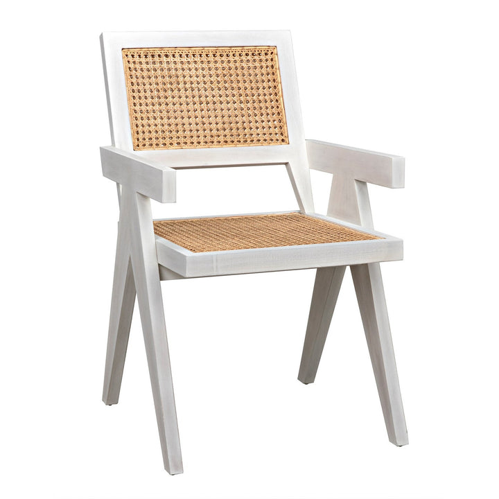 Jude Chair with Caning - White Wash-Noir-NOIR-GCHA278WH-Dining Chairs-1-France and Son