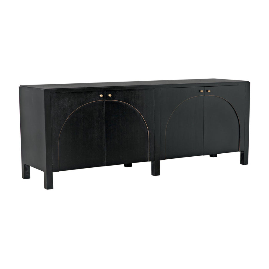 Weston Sideboard - Hand Rubbed Black With Light Brown Trim-Noir-NOIR-GCON386HB-Sideboards & Credenzas-1-France and Son