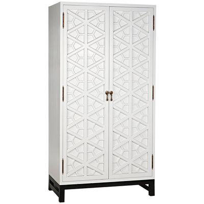 Maharadscha Hutch - Small Solid White-Noir-NOIR-GHUT118SW-S-Bookcases & Cabinets-1-France and Son