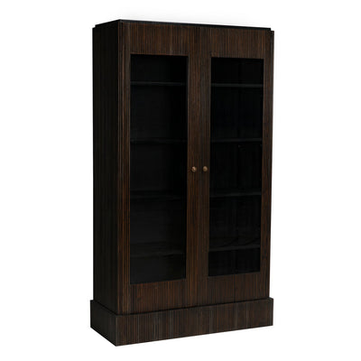 Noho Hutch, Hand Rubbed Black with Light Brown Trim-Noir-NOIR-GHUT151HB-Bookcases & Cabinets-1-France and Son