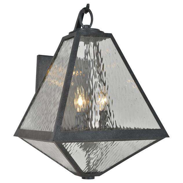 Brian Patrick Flynn Glacier 3 Light Black Charcoal Outdoor Wall Mount-Crystorama Lighting Company-CRYSTO-GLA-9702-WT-BC-Outdoor Wall Sconces-1-France and Son