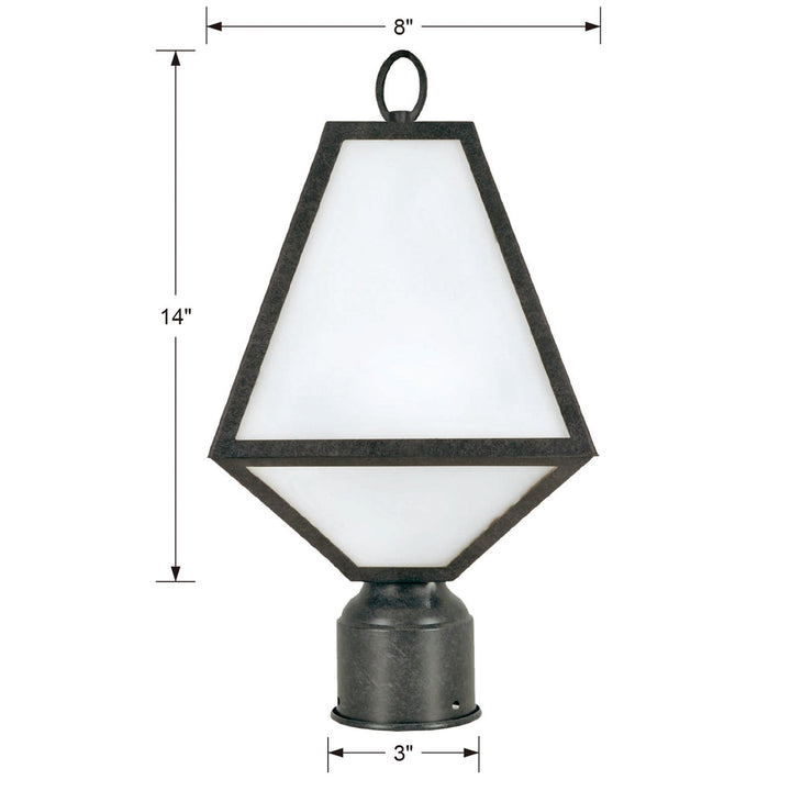 Brian Patrick Flynn Glacier Outdoor 1 Light Post-Crystorama Lighting Company-CRYSTO-GLA-9707-OP-BC-Outdoor Post Lanterns-3-France and Son