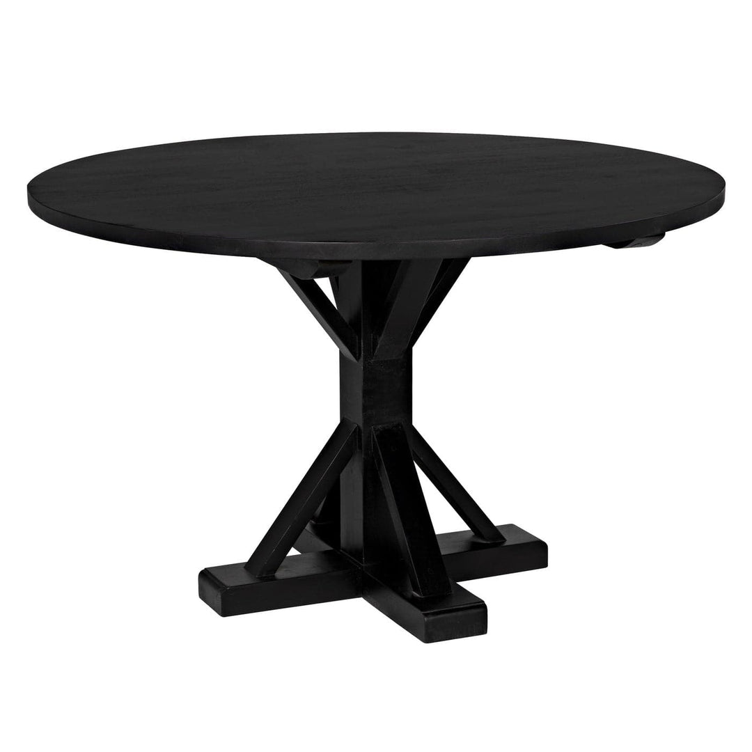 Criss-Cross Round Table - 48" Diameter - Hand Rubbed Black-Noir-NOIR-GTAB419HB-48-Coffee Tables-1-France and Son