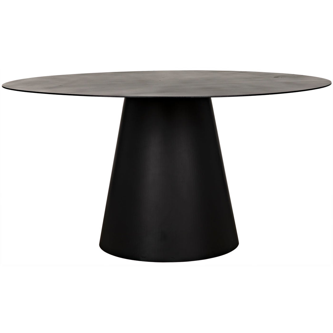 Vesuvius Dining Table - Black Steel-Noir-NOIR-GTAB556MTB-Dining Tables-1-France and Son