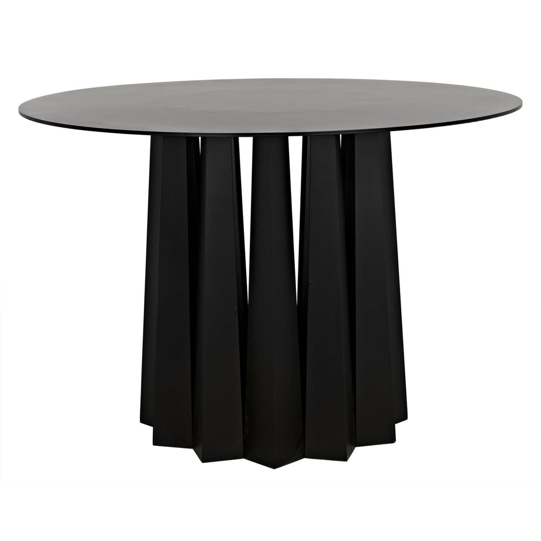 Column Dining Table - Black Steel-Noir-NOIR-GTAB559MTB-Dining Tables-1-France and Son