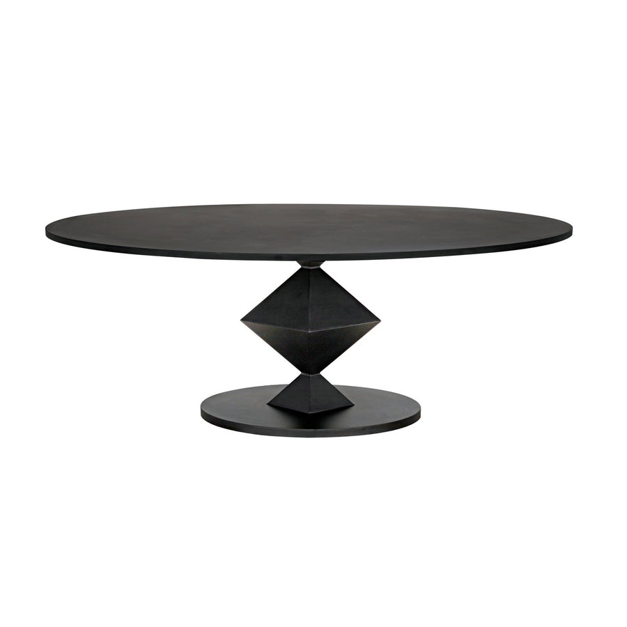 Katana Oval Dining Table - Black Metal-Noir-NOIR-GTAB565MTB-Dining Tables-1-France and Son