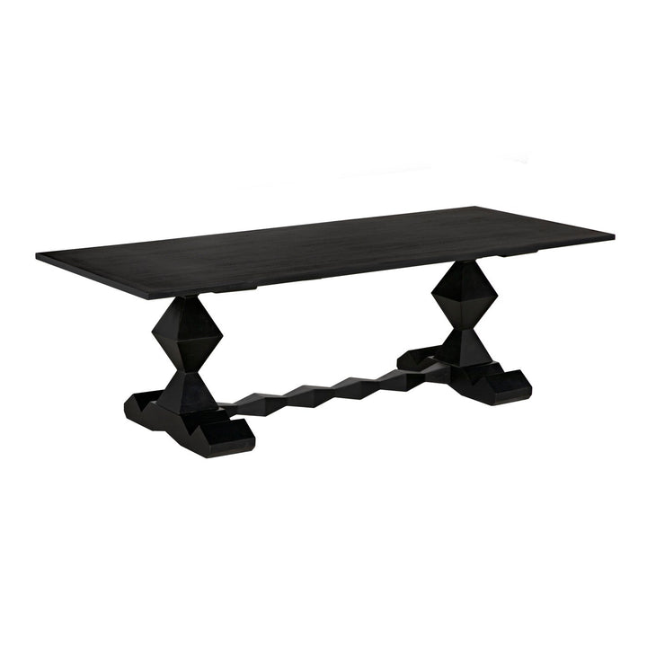 Madeira Dining Table - Hand Rubbed Black-Noir-NOIR-GTAB577HB-Dining Tables-1-France and Son