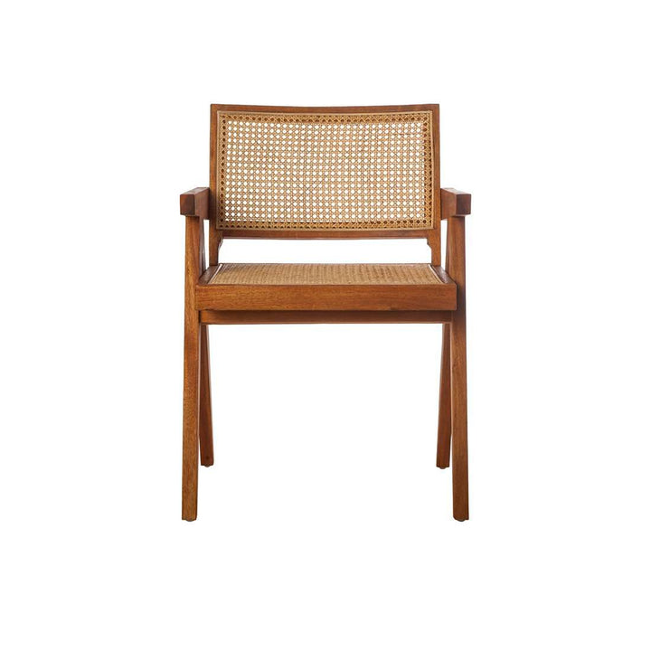 Mid Century Hand Cane Jeanneret Armchair-France & Son-FL1316NTRL-Dining Chairs-3-France and Son