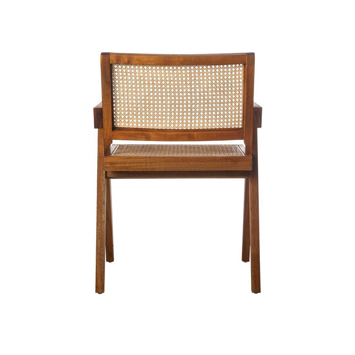 Mid Century Hand Cane Jeanneret Armchair-France & Son-FL1316NTRL-Dining Chairs-6-France and Son