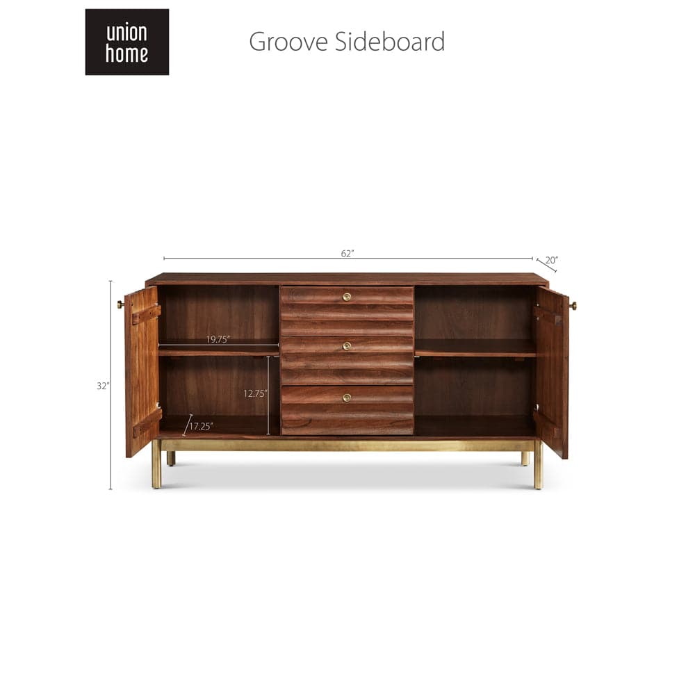 Groove Sideboard-Union Home Furniture-UNION-LVR00326-Sideboards & Credenzas-5-France and Son