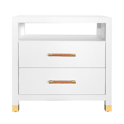 Hancock 2 Drawer Side Table-Worlds Away-WORLD-HANCOCK WH-Side TablesWhite-2-France and Son