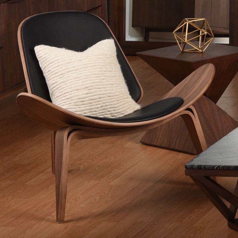 Artemis Occasional Chair-Nuevo-NUEVO-HGEM722-Lounge ChairsBlack & Walnut-2-France and Son