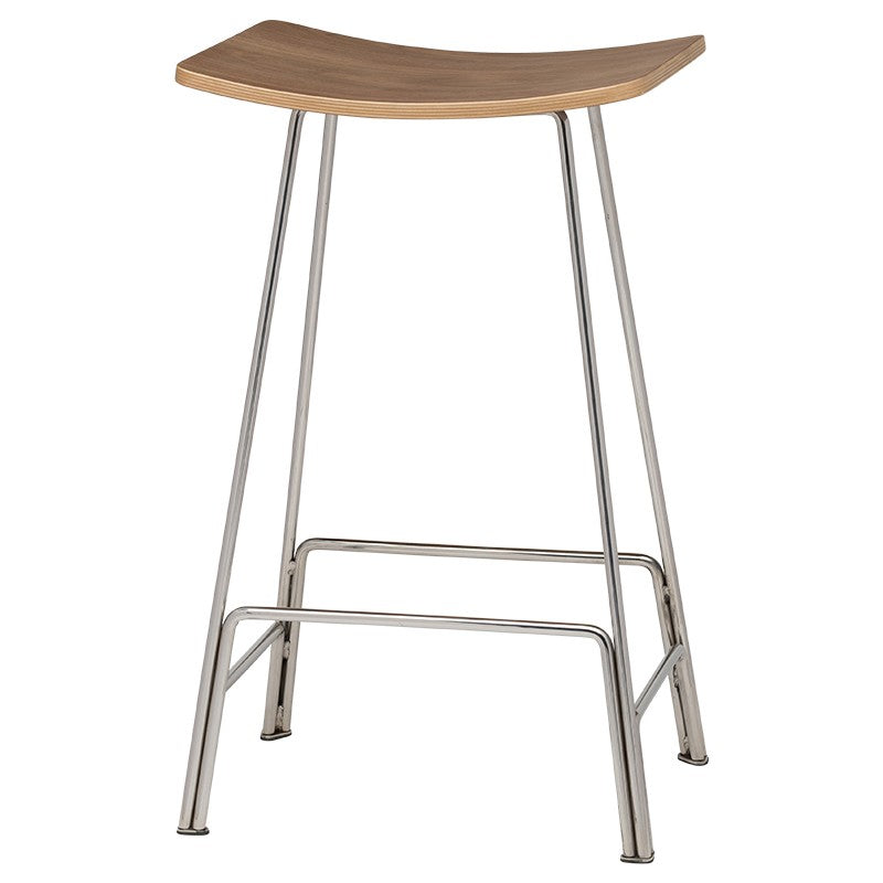 Kirsten Counter Stool-Nuevo-NUEVO-HGEM729-Bar Stoolspolished stainless frame-Walnut-19-France and Son