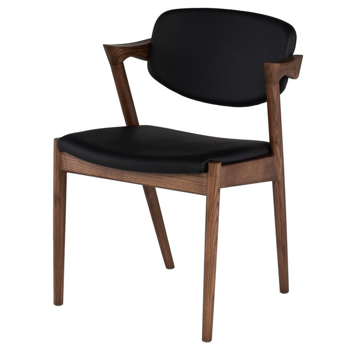 Kalli Dining Chair-Nuevo-NUEVO-HGEM744-Dining Chairsblack naugahyde / walnut-2-France and Son