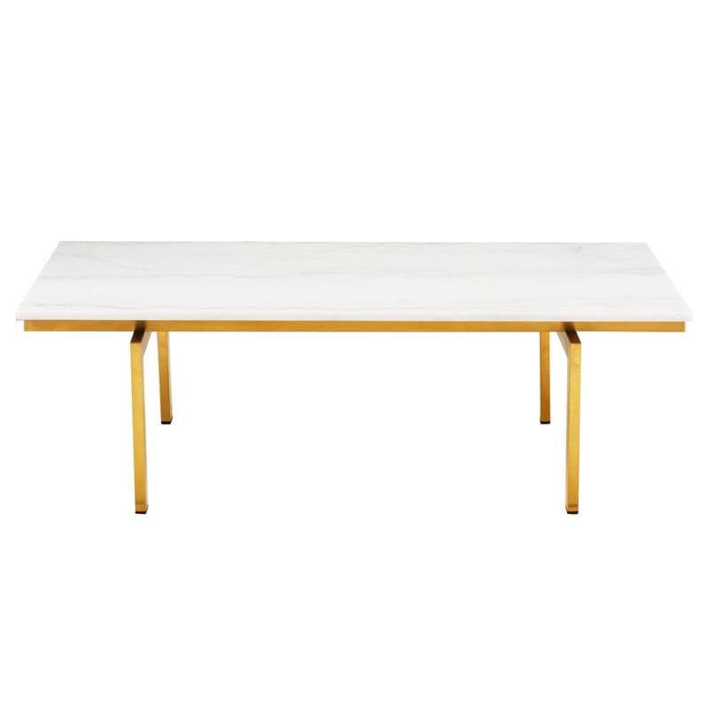 Louve Coffee Table-Nuevo-NUEVO-HGNA106-Coffee TablesRectangle-white marble-brushed stainless-7-France and Son