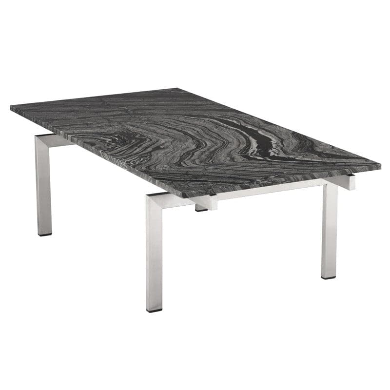 Louve Coffee Table-Nuevo-NUEVO-HGNA115-Coffee TablesRectangle-black wood vein marble-brushed stainless-10-France and Son
