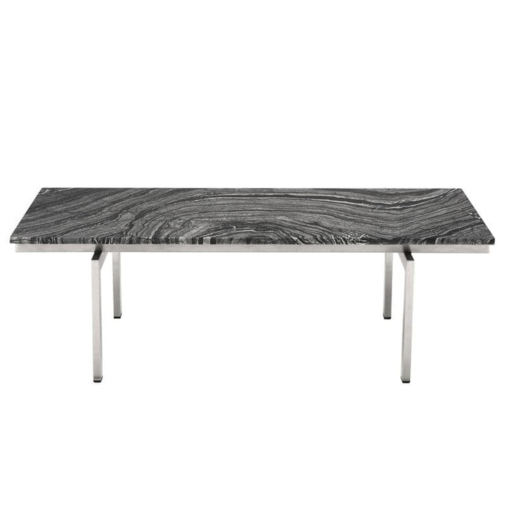 Louve Coffee Table-Nuevo-NUEVO-HGNA106-Coffee TablesRectangle-white marble-brushed stainless-11-France and Son