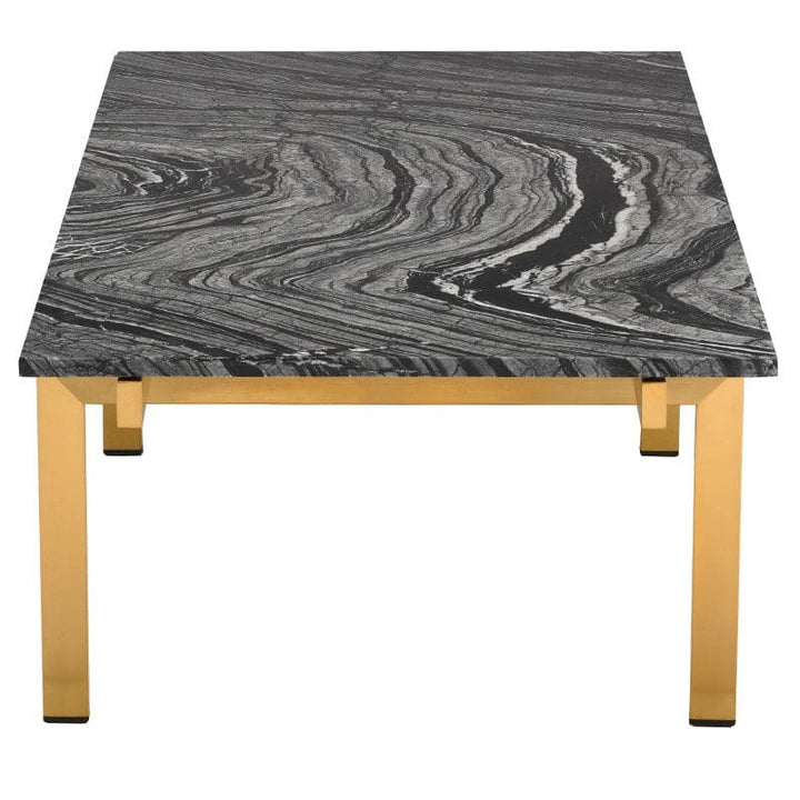 Louve Coffee Table-Nuevo-NUEVO-HGNA106-Coffee TablesRectangle-white marble-brushed stainless-16-France and Son