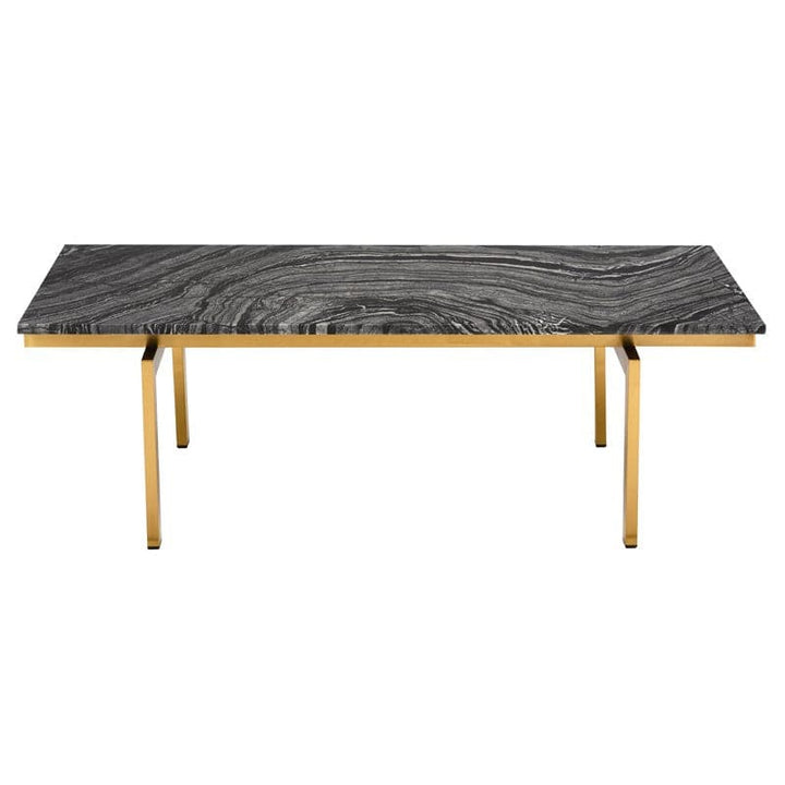 Louve Coffee Table-Nuevo-NUEVO-HGNA106-Coffee TablesRectangle-white marble-brushed stainless-15-France and Son