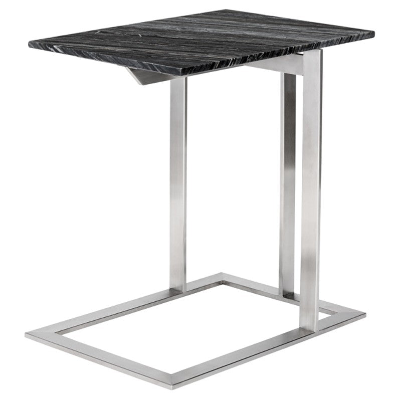 Dell Side Table-Nuevo-NUEVO-HGNA286-Side Tablesbrushed stainless base-Black-1-France and Son