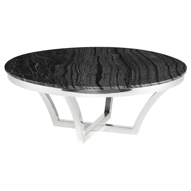 Aurora Coffee Table-Nuevo-NUEVO-HGNA293-Coffee Tablesbrushed gold base-black wood vein-12-France and Son