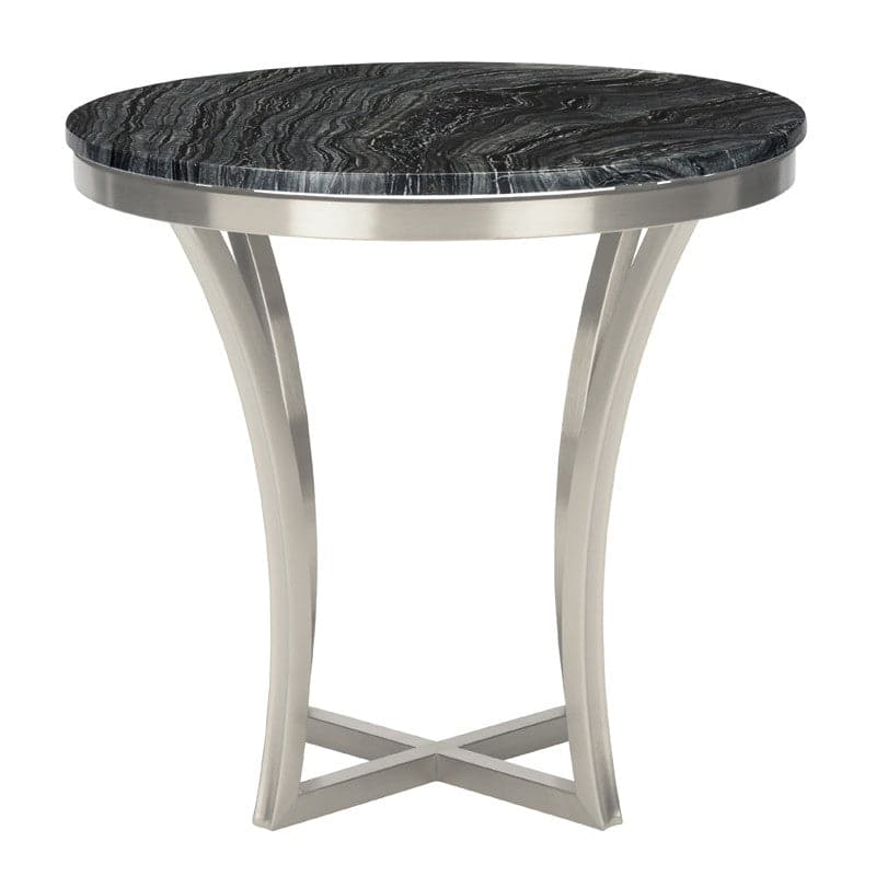 Aurora Side Table-Nuevo-NUEVO-HGNA294-Side Tablespolished stainless base-black wood vein-1-France and Son