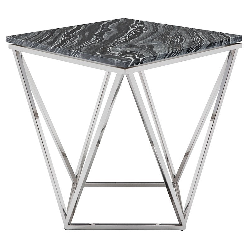 Jasmine Side Table-Nuevo-NUEVO-HGNA300-Side Tablesblack wood vein marble-polished stainless-16-France and Son